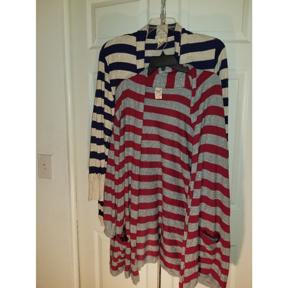 Faded Glory Sweaters - 2 for 1 Faded Glory 4x Cardigans blue/tan red/gray